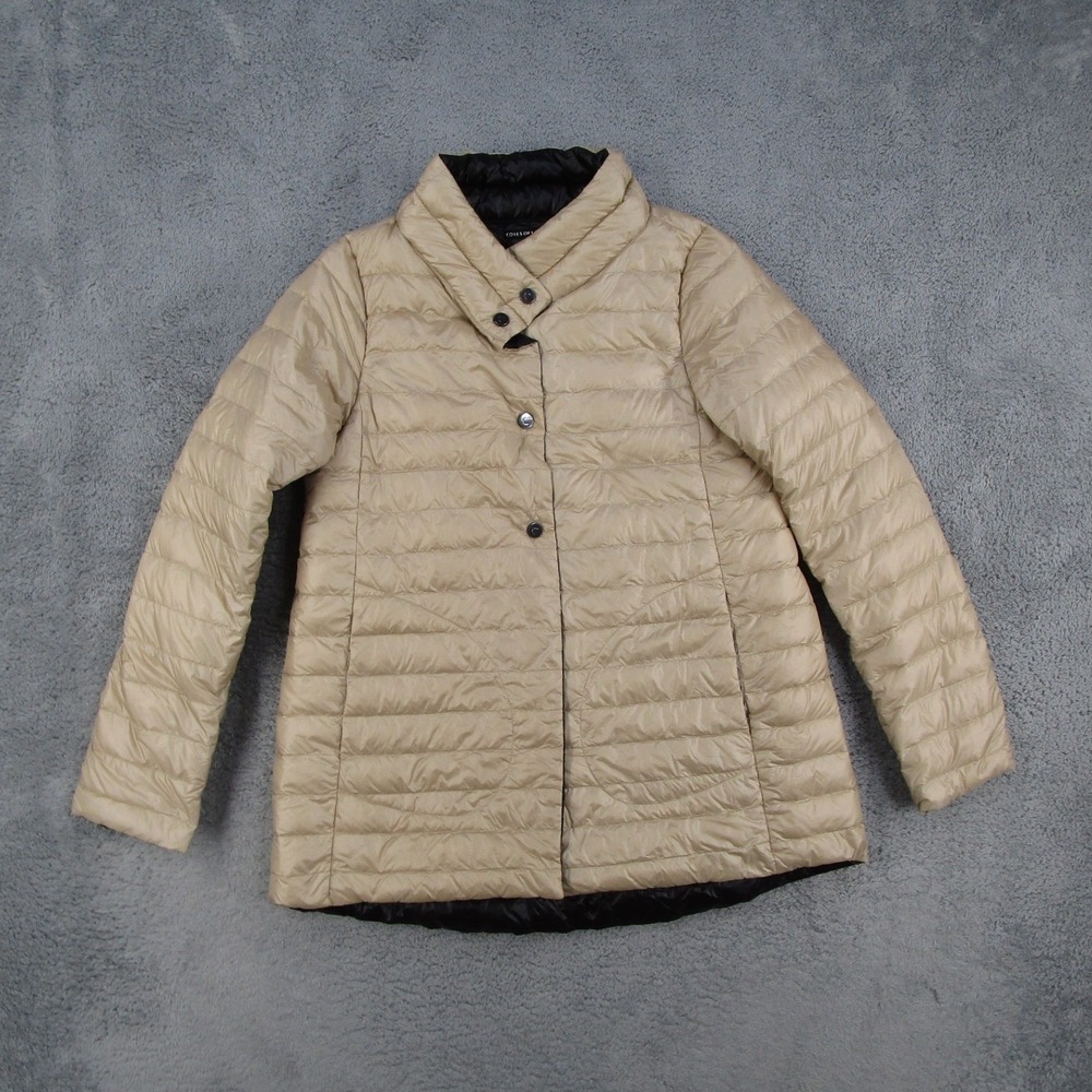 Cotes of London Reversible Down Puffer Jacket Black Beige COLD016 Womens XS